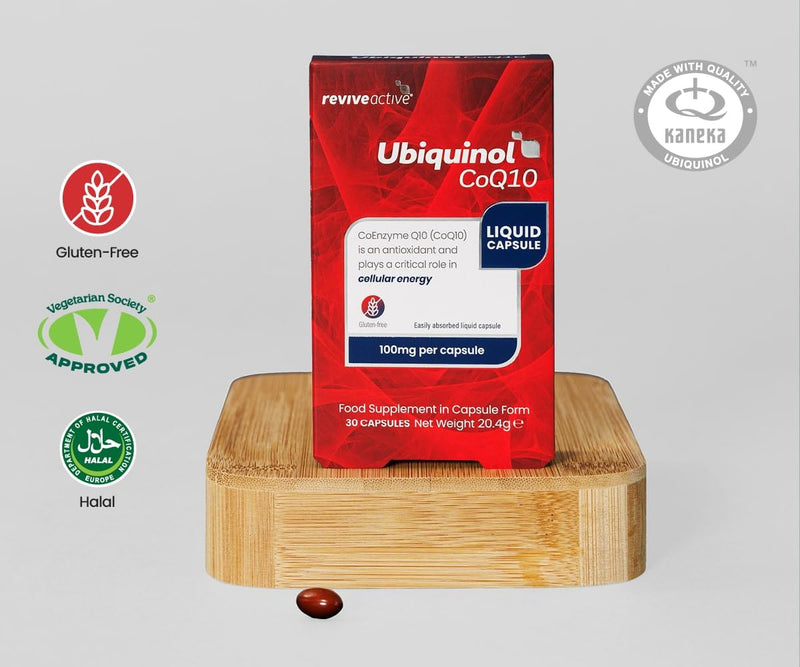 Revive Active Ubiquinol CoQ10 100mg, Highly Absorbable Kaneka™ Ubiquinol, Supports Cellular Energy & Antioxidant Protection, Easily Absorbed Liquid Capsule, 30 Day Supply