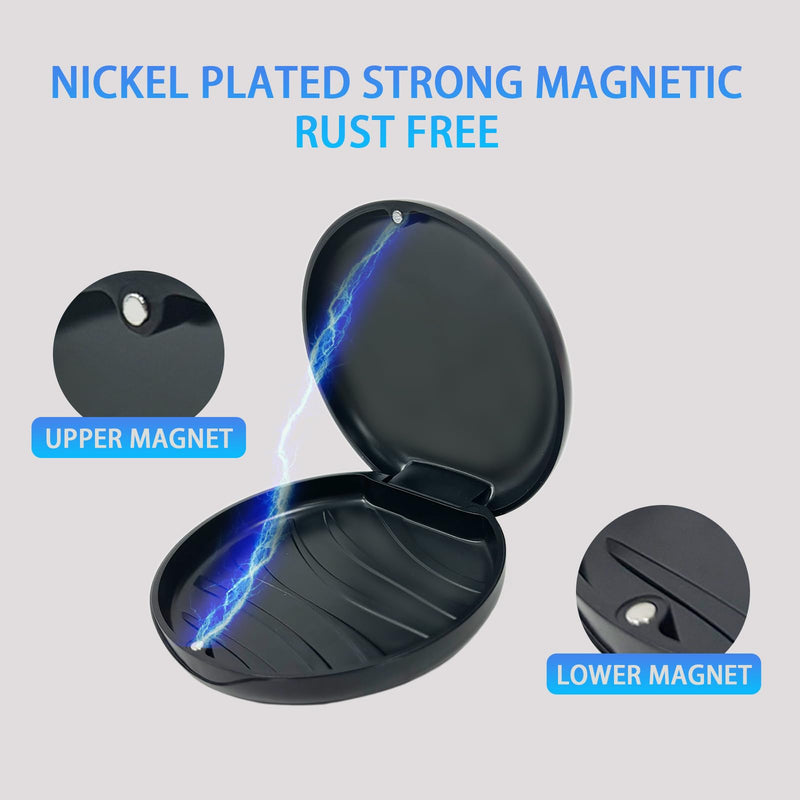 [Australia] - 2 Pack Orthodontic Retainer Case with Solid Color,Simple Aligner Case for Invisalign,Night Mouth Guard Case, Retainer Holder(Black) Black 