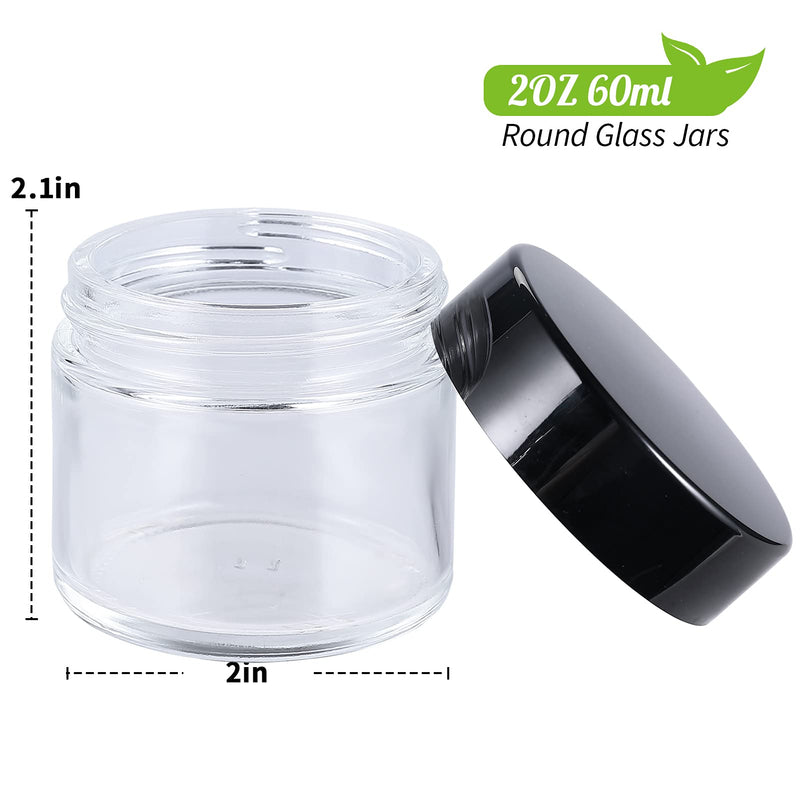 1oz 40Pack Clear Glass Jars with Lids Sets and 2oz 30Pack Empty Cosmetic Containers Round Airtight Glass Jars