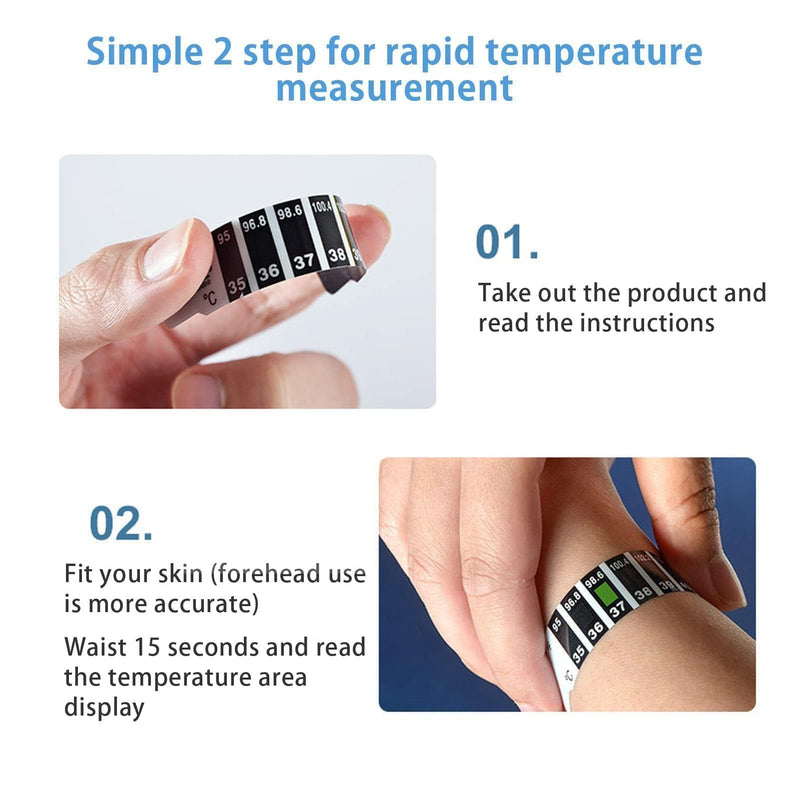 [Australia] - 20pcs Forehead Thermometer Strips for Kids Reusable Forehead Fever Temperature Stickers Fever Strips Ear Thermometer Stickers with 20 Manuals for Home Use Travel 