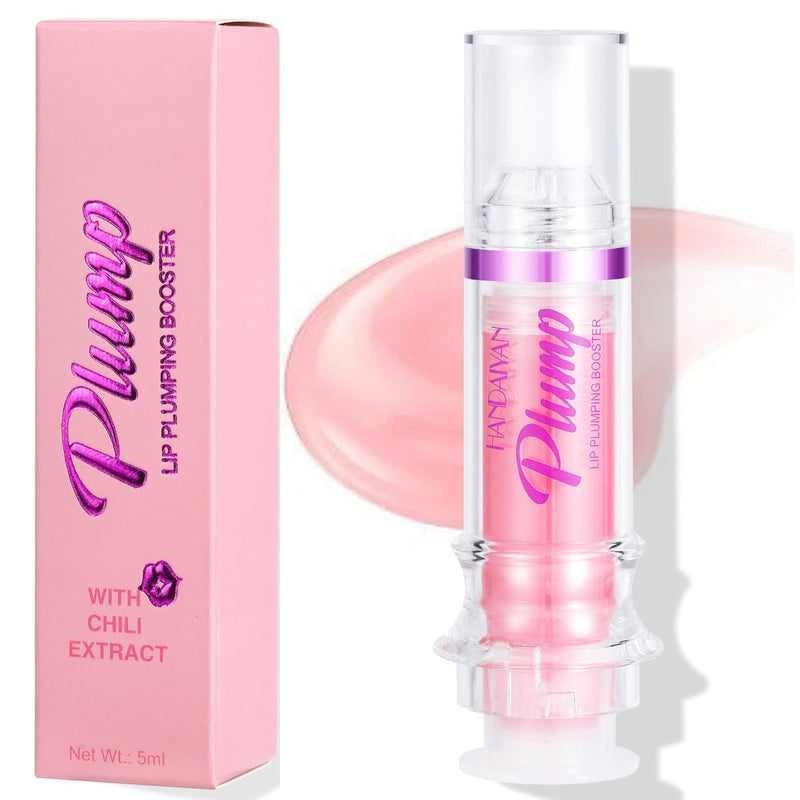 WenFeng Spicy Lip Plumping Booster,Plumping Lip Oil with Chili Extract,Plump and Pout Lip Plumper for Women Girls,Fuller Lips Instantly,Hydrating,High-Shine (01) 01