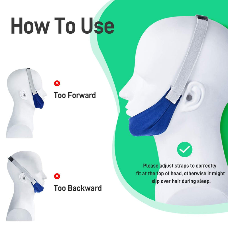 [Australia] - 2PCS CPAP Chin Straps for Anti Snoring Solution, Chin Strap for Reducing Snoring to Men, Chin Straps Effective Relieve Snoring, Comfortable and Adjustable Sleeep Chin Strap for Mouth Breathers 