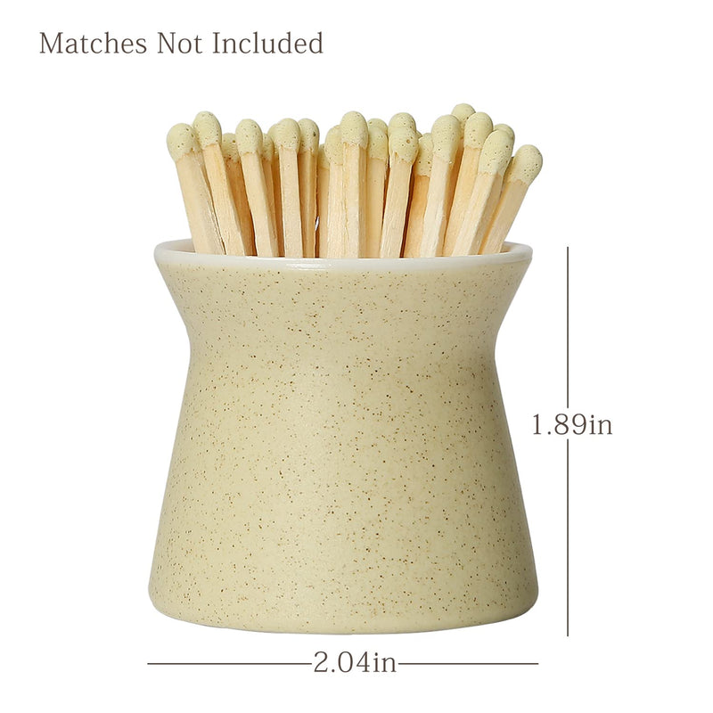 [Australia] - 2 Pack Match Holder with 6 Pcs Strikers, Handmade Ceramic Match Box for All Matches, Cute Home Decor Match Jar with Striker for Candle, Fireplace, Parlor. (Sold without Matches) (Off White) Off White 