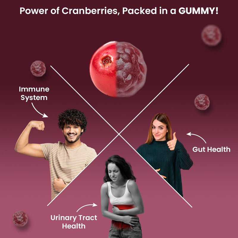 VED Cranberry Supplements for Women – 60 Vegan Cranberry Gummies with High-Strength Cranberry Extract, Natural Flavor – Urinary Tract & Bladder Health Support – 1 Month Supply.