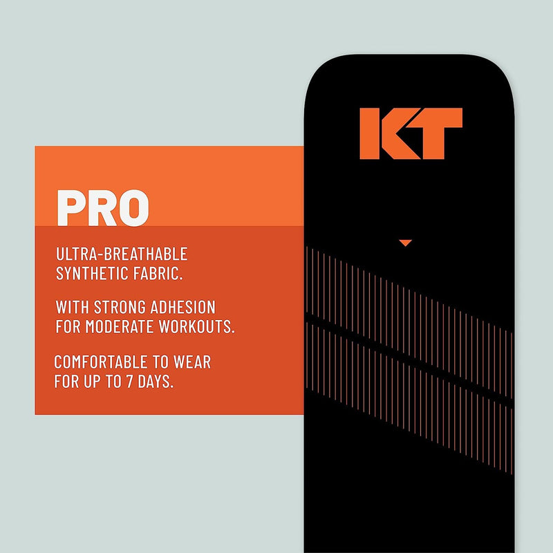 KT Tape, Sports Med, PRO 20 Strip 10", Precut, Jet Black