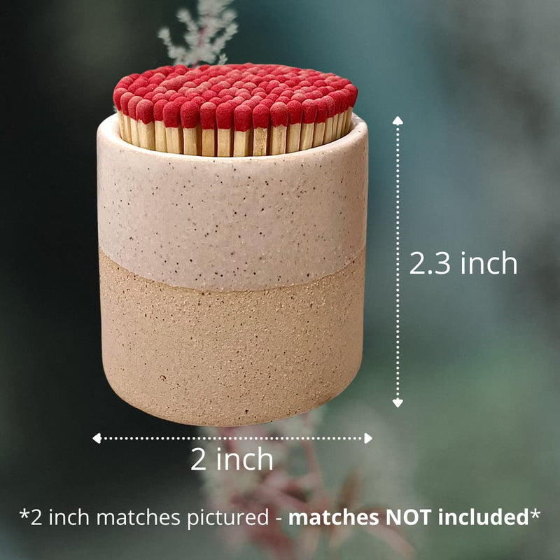 [Australia] - Match Holder with Striker | Cute Ceramic Match Jar - Perfect for Candles Matches or Bathroom Decor | Australian Designer | Lights All Matches | Extra 4 Striker Papers | Matches NOT INCL. 
