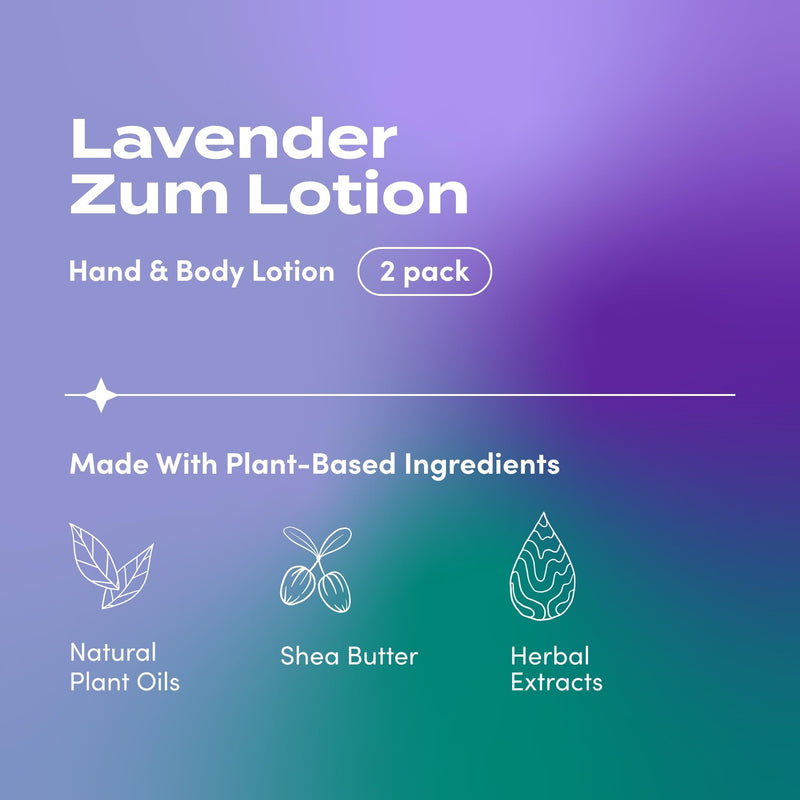 Zum Hand & Body Lotion - Lavender, 6 fl oz (2 Pack) | Moisturizes dry skin on hands and body with shea butter, jojoba oil and more