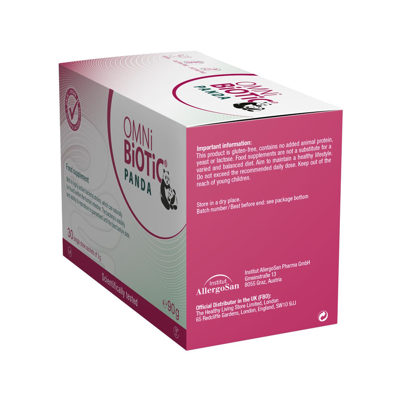 OMNi BiOTiC Panda | A Good Start for Mother and Child | Use During Pregnancy and from Birth Onwards for Babies | 30 sachets (90 g) Powder | Vegan | Gluten-Free | Halal | for Daily use
