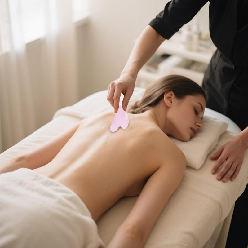 Jade Roller and Gua Sha Set, Face Massage Tools for Skincare,Facial Tools for Face, Neck, Eyes, for Enhanced Lymphatic Drainage, Self Care Gift for Men Women(Pink) Pink