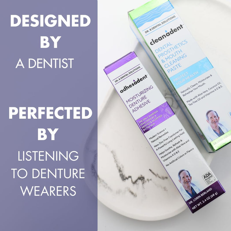 [Australia] - Dr. B Dental Solutions Cleanadent Denture and Gum Toothpaste, ADA Accepted All-Natural Denture Toothpaste for Adults - Removes Odors, Stains and Adhesives - 4 oz 4 Fl Oz (Pack of 1) 