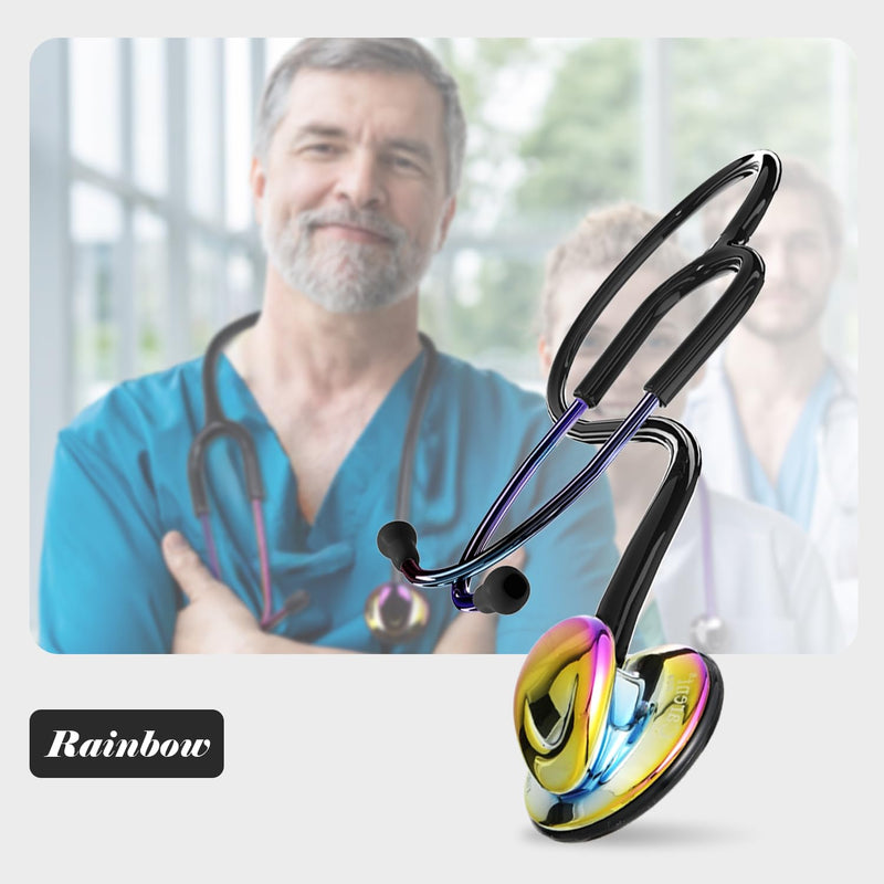 [Australia] - MaiWieel-Classic Stethoscope Rainbow Single Head Stethoscope for Nurses Doctor,EMT Student,Home Medical, Estetoscopio Doctor Accessories Medical Supplies.Alloy Chestpiece,Soft Eartips (Rainbow) 