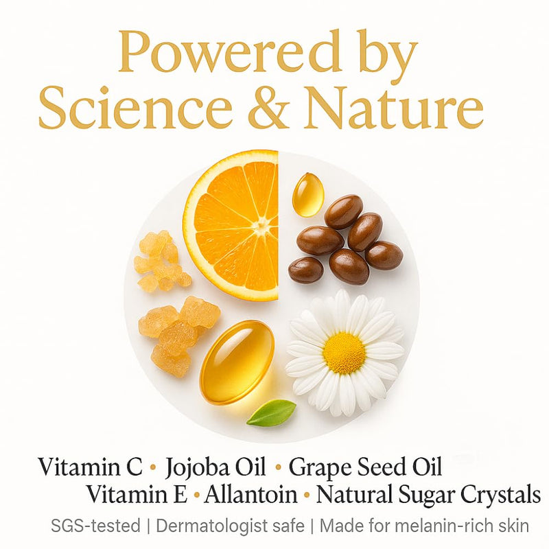 IYASA Vitamin C Sugar Scrub for Daily Exfoliation | Helps Remove Dead Surface and Supports Smoother-Feeling Skin | Refreshing Cleanse | Suitable for Melanin-Rich Skin | 17.9 oz