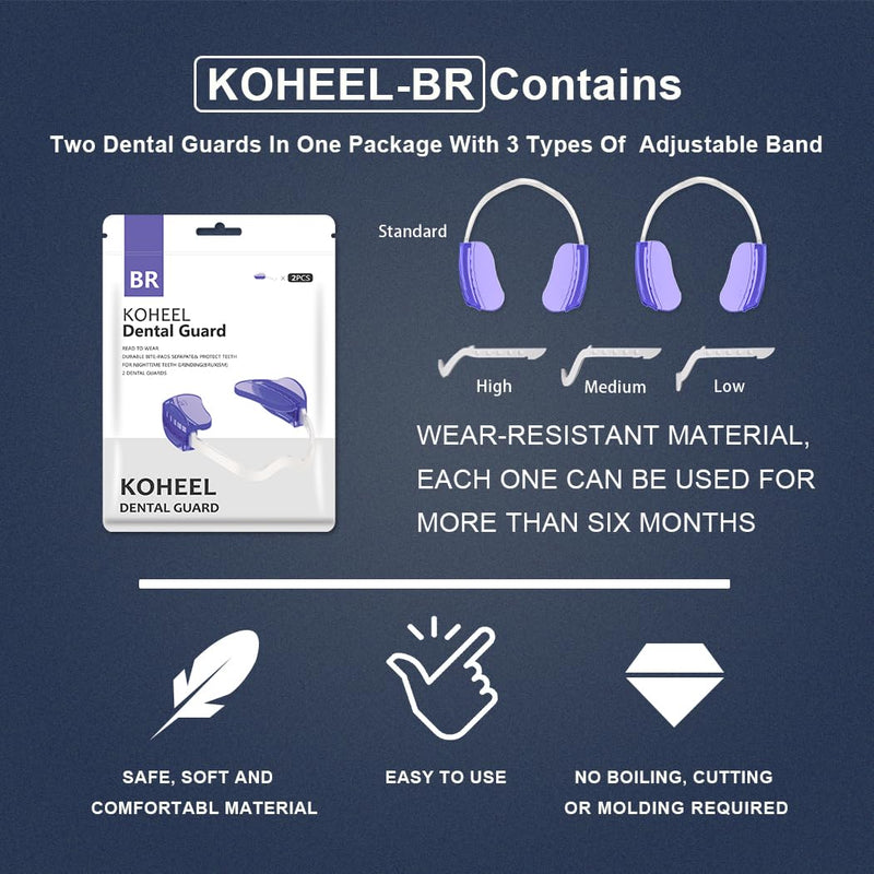 [Australia] - KOHEEL BR-PRO Adjustable Mouth Guard for Teeth Grinding and Clenching, No Boiling Night Guard, Stop Bruxism Dental Guard (2 Count) 2 Count 