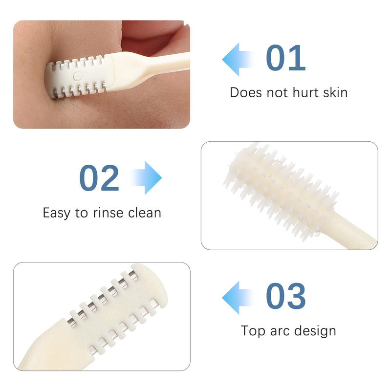 [Australia] - Pack of 3 2-in-1 Nose Hair Trimmer Nose Hair Removal Tool Manual Rotating Nose Hair Trimmer 360° Rotating Nose Hair Trimmer Double-Sided Nose Hair Trimmer for Men and Women 