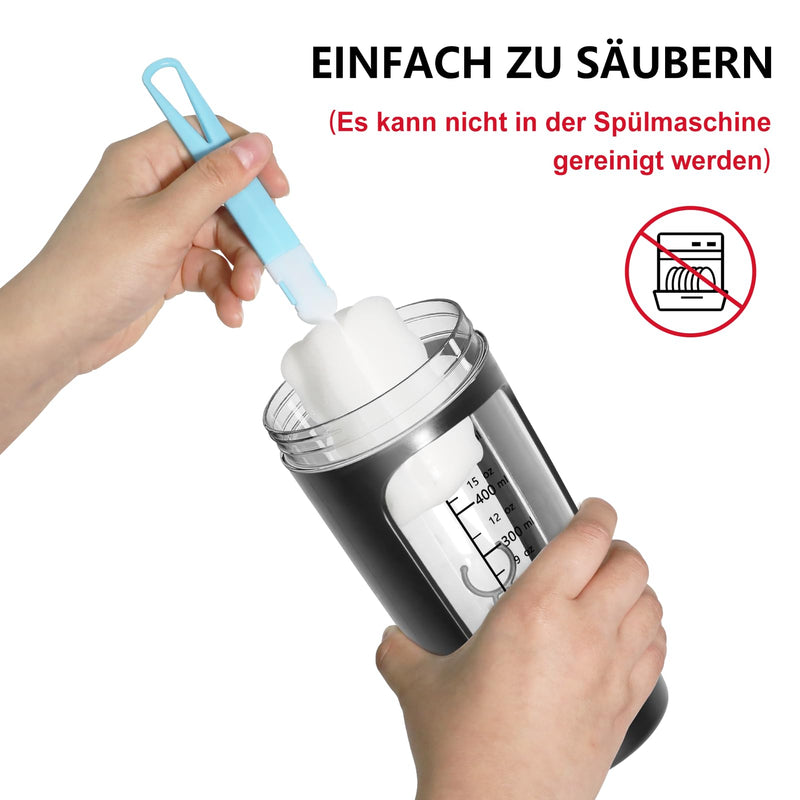 [Australia] - SOARFLY Shaker Electric Shaker with Powder Compartment 650ML, Shaker Protein Shake USB Rechargeable, Protein Mixer Shaker for Protein Shake and Milk Shake, Electric Protein Shaker, BPA-Free, Black 