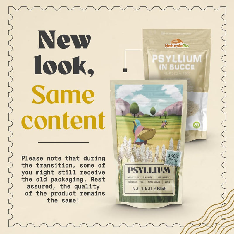NaturaleBio Organic Psyllium Husk - 99% Purity - 400g. Pure & Natural Psyllium Seed Husks, Produced in India. High in Fibre, to be Mixed with Water, Beverages, & Juices, Vegetarian & Vegan. 400 g (Pack of 1)