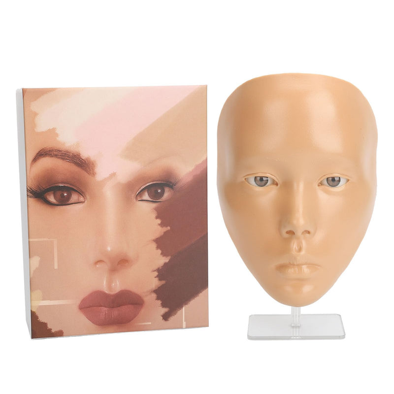 [Australia] - JTLB Makeup Practice Face with Plastic Stand 5D Silicone Full Face Makeup Practice BoardReusable Mannequin Tool for Beginner (Wheat Skin) 