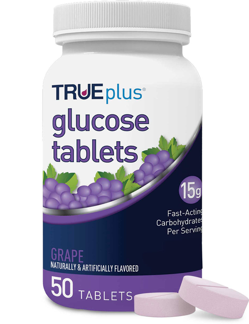 [Australia] - TRUEplus® Glucose Tablets, Grape Flavor - 50ct Bottle 50 Count (Pack of 1) 