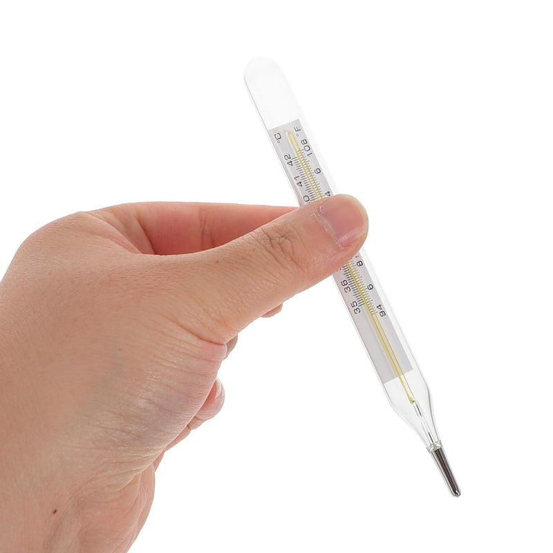 [Australia] - Toyvian 2pcs Oral Thermometer for Adults - Glass Thermometer Armpit Fast Reading Fever Indicator for Adults and Kids (Double Scale) 