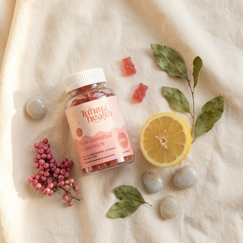 Myo-Inositol Vegan Gummies | PCOS, Hormone Balance Supplement, Fertility | 4000mg Myo-Inositol | 700mcg Folic Acid | 200mcg Chromium | Strawberry Flavour | 60 Gummies