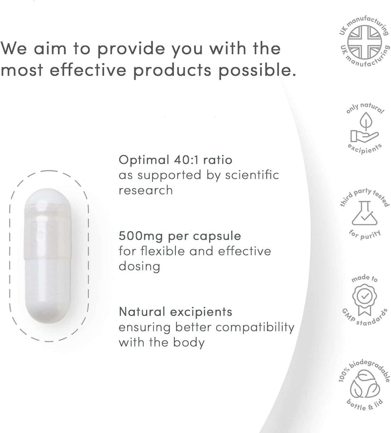 vP Vitality Pro Advanced 40:1 Inositol Supplement, 120 Capsules | 500 mg per Capsule, Myo-Inositol 488 mg + D-Chiro-Inositol 12 mg, Hormonal Balance & Blood Sugar Support
