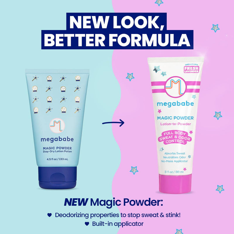 Megababe Magic Powder, Sweat & Odor Absorbing, Talc-Free, 3 fl oz