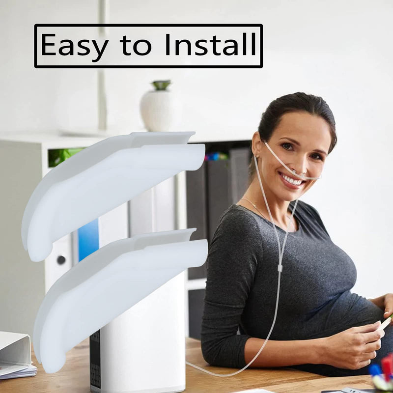 [Australia] - Holder for Oxygen Hose,Tubing Strain Reliefs,Tubing Supports for Oxygen Hose,Compatible with Oxygen Concentrator/Portable Oxygen Tubing/Nebulizer Tubing 2pcs White 