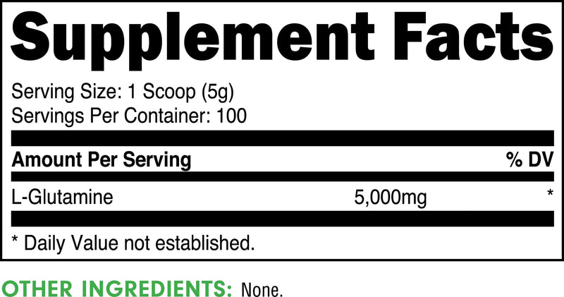[Australia] - Bucked Up L-Glutamine 500g Powder, Gluten-Free, Non-GMO, Unflavored (100 Servings) 