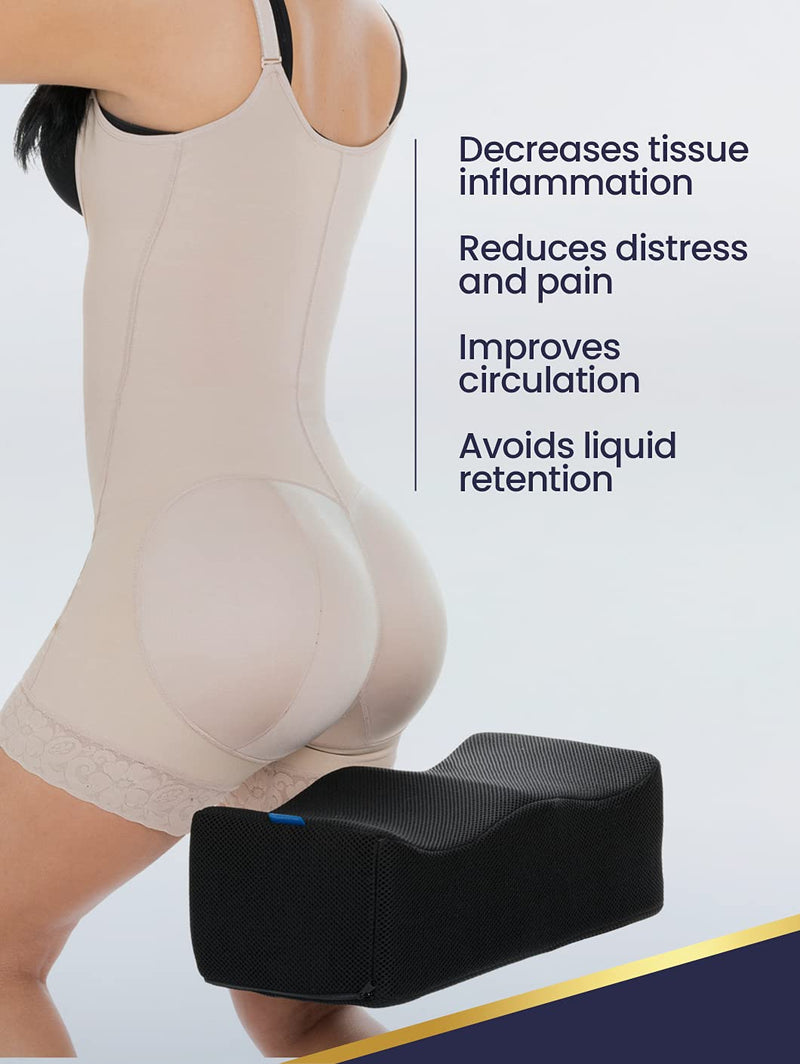 [Australia] - BE SHAPY C001 BBL Recovery After Surgery Firm Memory Foam Lumbar Support Butt Pillow Firm - Black Unique 