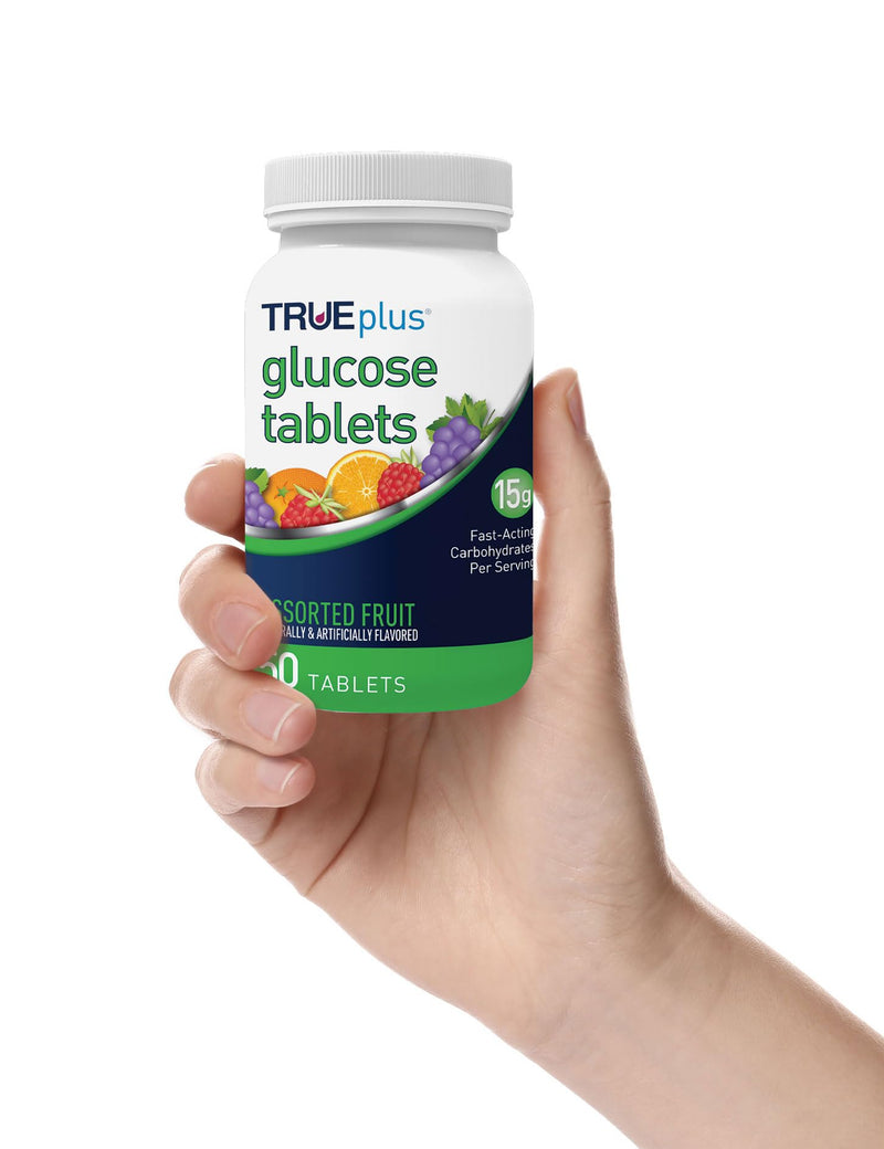 [Australia] - TRUEplus® Glucose Tablets, Assorted Flavor (Grape, Raspberry, Orange) - 50ct Bottle (1) 50 Count (Pack of 1) 