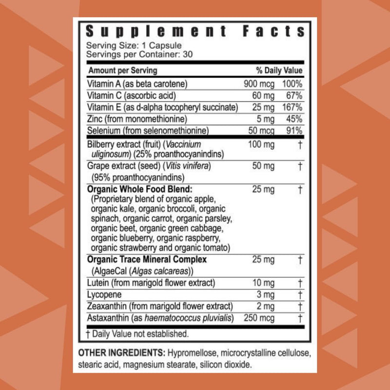 Youngevity Ocutiv Eye Health Supplement with Lutein & Bilberry, 30 Caps | Vitamins A, C and E, zinc, bilberry, lutein, lycopene, zeaxanthin, astaxanthin, antioxidants, whole food eye health support 30 Count (Pack of 1)