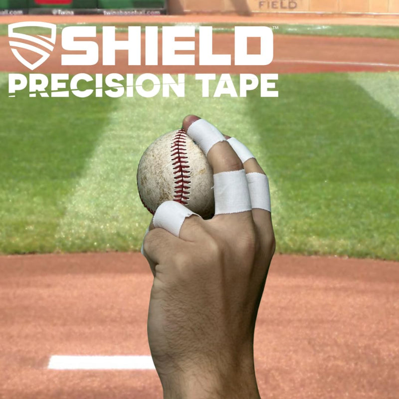 [Australia] - SHIELD 1 Inch Athletic Tape – Precision Tape 12 Pack – Strong Cotton, Easy Tear, No Residue – Made in USA – Rigid Sports Wrap for Fingers, Thumbs, Toes, First Aid, Training 