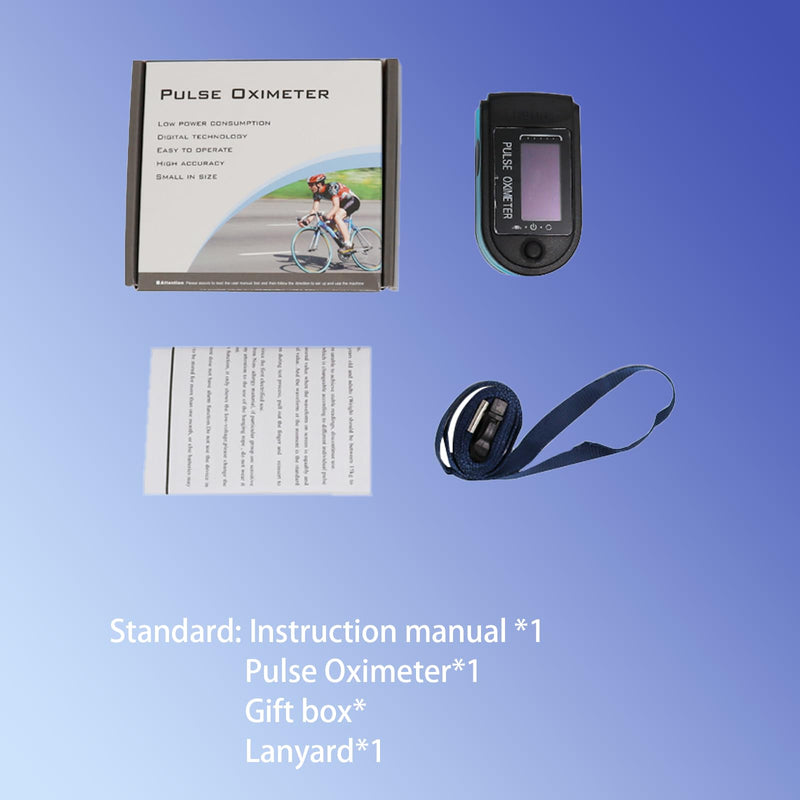 Two-Toned Athletic and Aviation Pulse Oximeter SpO2, Pulse Oximeter Fingertip and PR Value Waveform Blood Oxygen Neck/Wrist/Fingertips(Black-blue)