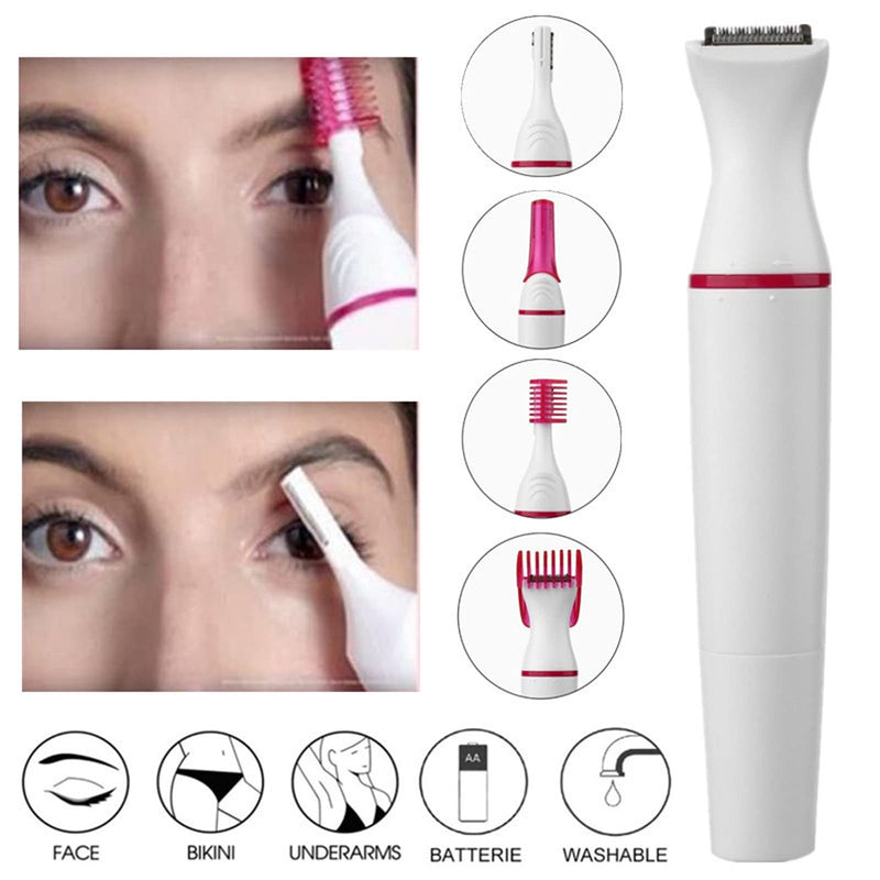 [Australia] - Eyebrow trimmer for women, facial hair remover for women, electric hair removal, pain-free facial razor, electric razor trimmer for women, for body, facial hair, lips, chin, white 2 