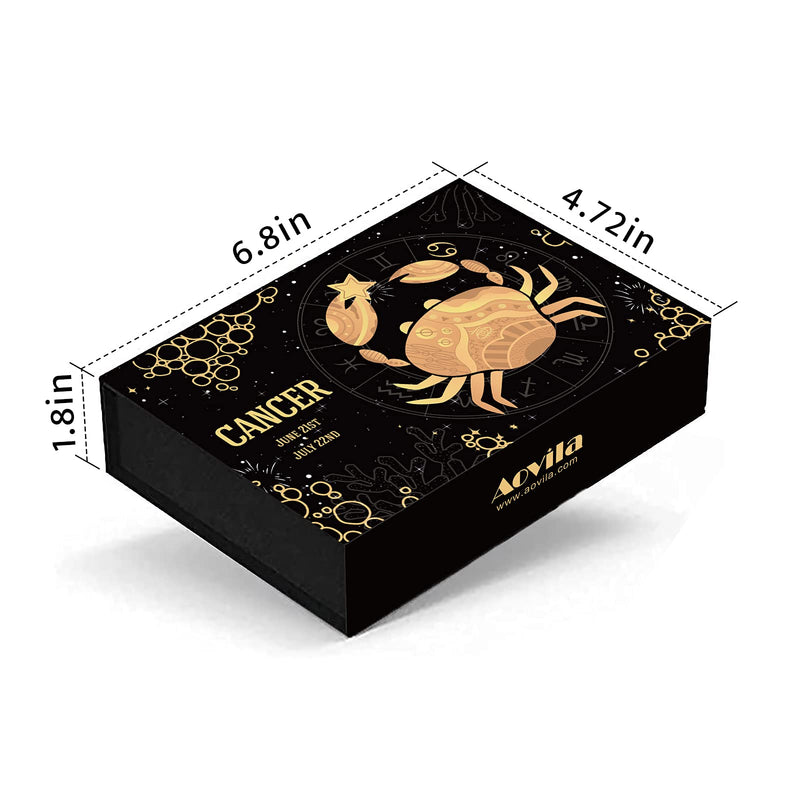 [Australia] - Cancer Crystals Gift Set, Zodiac Signs Healing Crystals Birthstones with Horoscope Box Set Cancer Astrology Crystals Healing Stones Gifts 