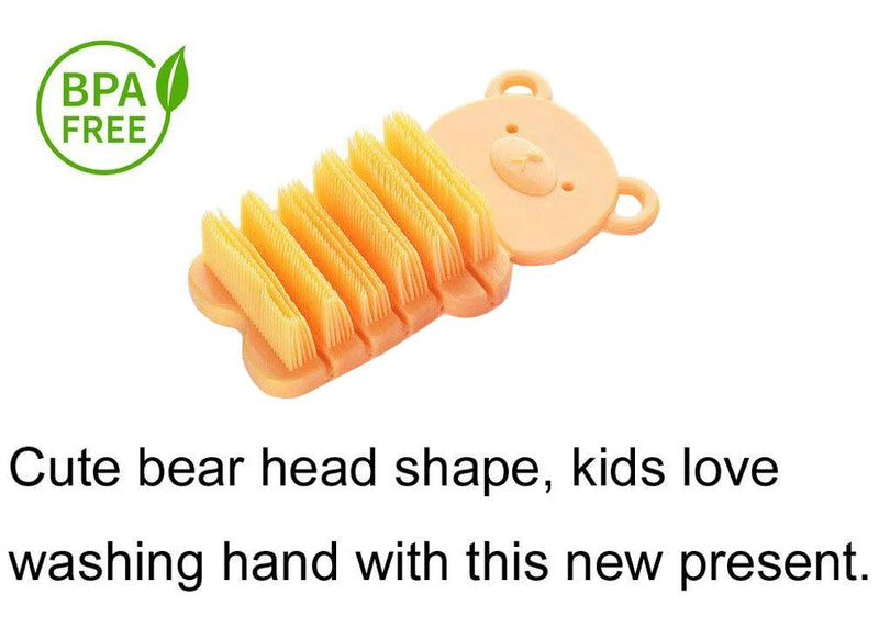 [Australia] - Nail Scrubber Brush Kids, Finger Nails Scrub Scrubbing Cleaning Washing Brushes with Soft Bristle for Baby and Children, Animal Style and 2 Colors Choice (Yellow) Yellow 