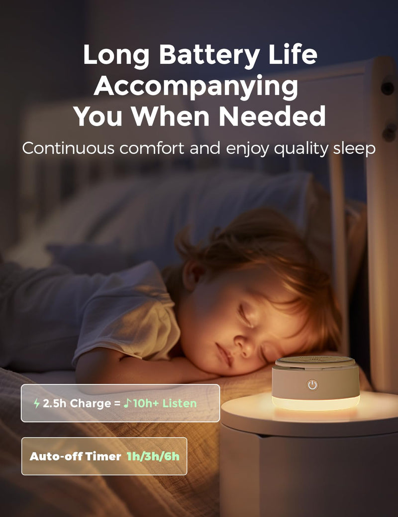 [Australia] - Momcozy Sound Machine for Baby-20 Soothing Sounds & Touch Warm Light Portable White Noise for Kids & Adults for Sleeping Timer and Memory | Ideal Travel Companion & Nursery Must-Have 