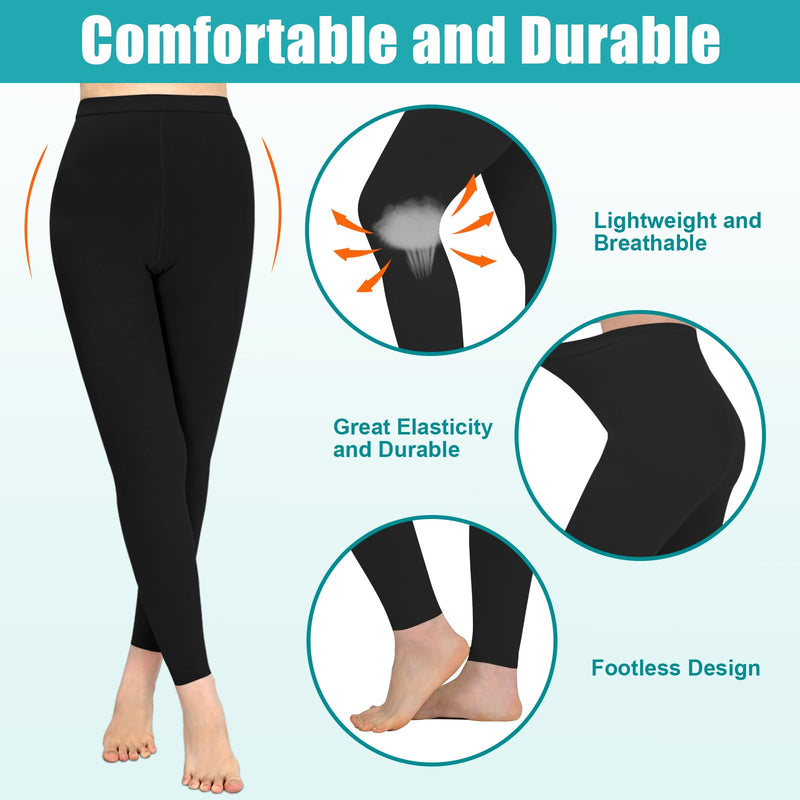 [Australia] - Evolyline Medical compression stockings for women and men, long 20-30 mmHg, class II graduated compression tights, support stockings, toe-free compression trousers for varicose veins, edema, black, XXL 