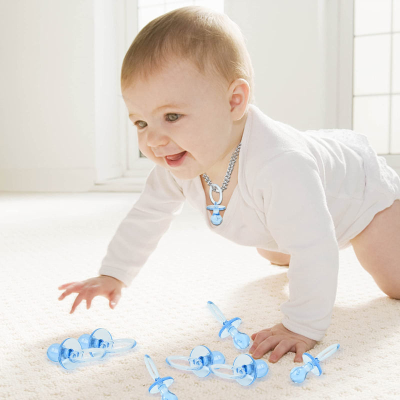[Australia] - 50 Pieces 2.75 Inch Baby Pacifier Baby Shower Plastic Pacifier for Baby Shower Pacifier, Baby Shower Gender Show Party Decoration DIY Baby Shower Birthday Party Gift (Blue) Blue 