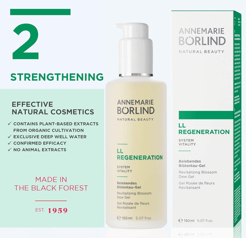 ANNEMARIE BÖRLIND – LL Regeneration Revitalizing Blossom Dew Gel – Sustainably Sourced Natural Facial Toner to Strengthen The Skin with Intense Moisture – Step 2 of 5-5 Oz 5.07 Fl Oz (Pack of 1)