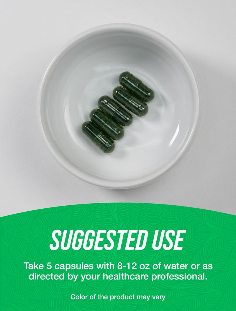 BulkSupplements.com Chlorella Capsules - Broken Cell Wall, Chlorella Supplement - Superfood Supplement, Vegan & Gluten Free, 5 Capsules per Serving, 150 Count (Pack of 1)