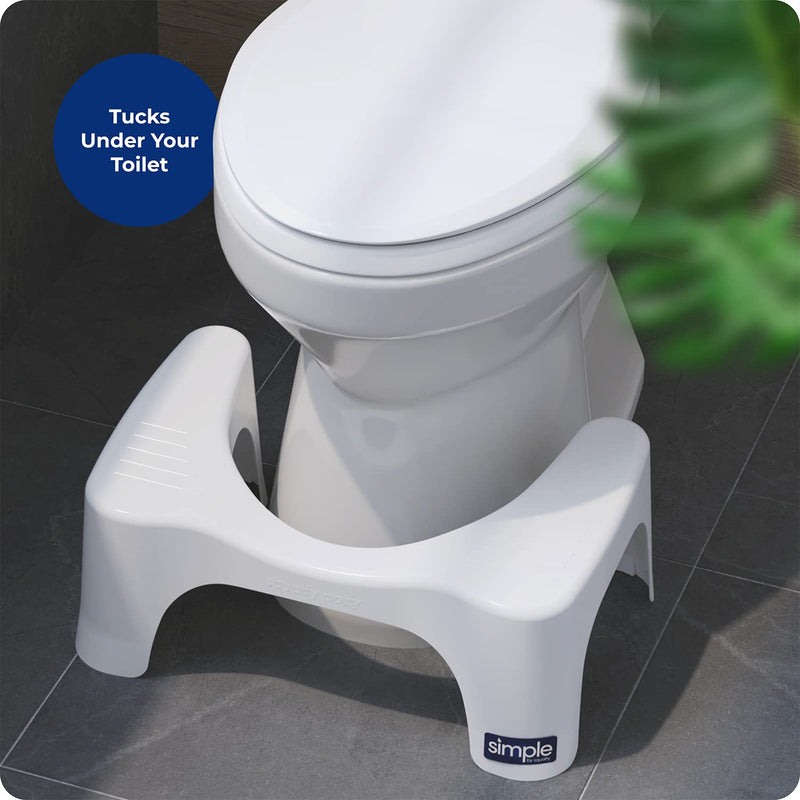[Australia] - Squatty Potty Simple Bathroom Toilet Stool, White, 7" 