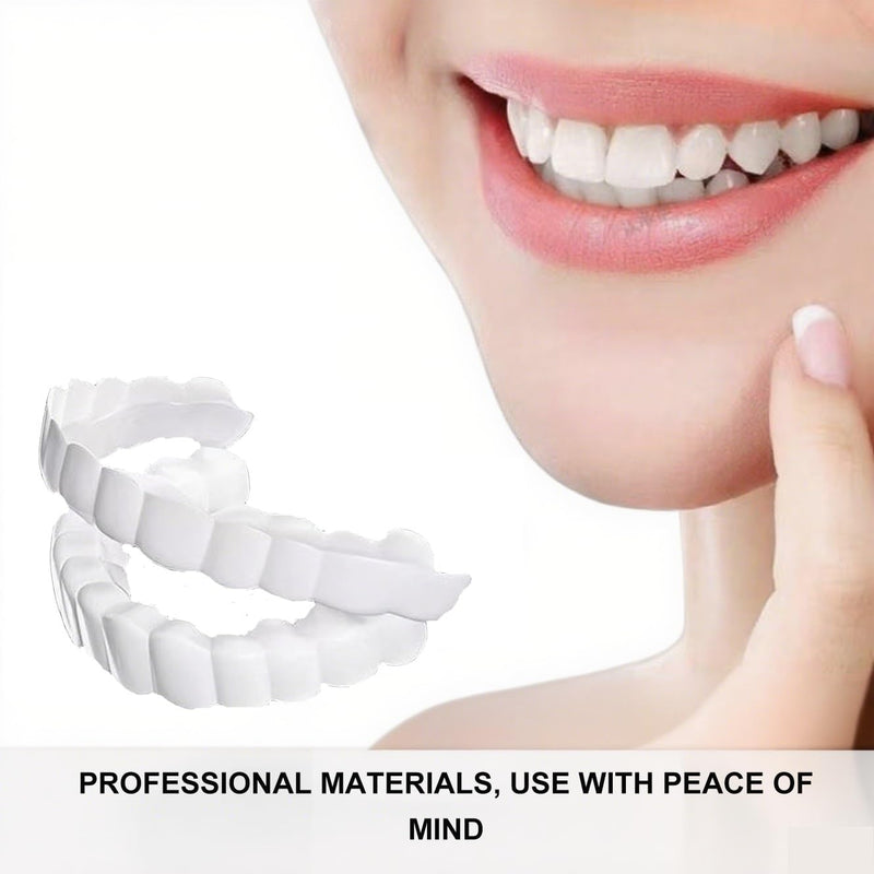 [Australia] - 2 Pairs, Temporarily Adjustable for Men and Women, Nature and Comfortable Regain Confidence Smile(White) White 