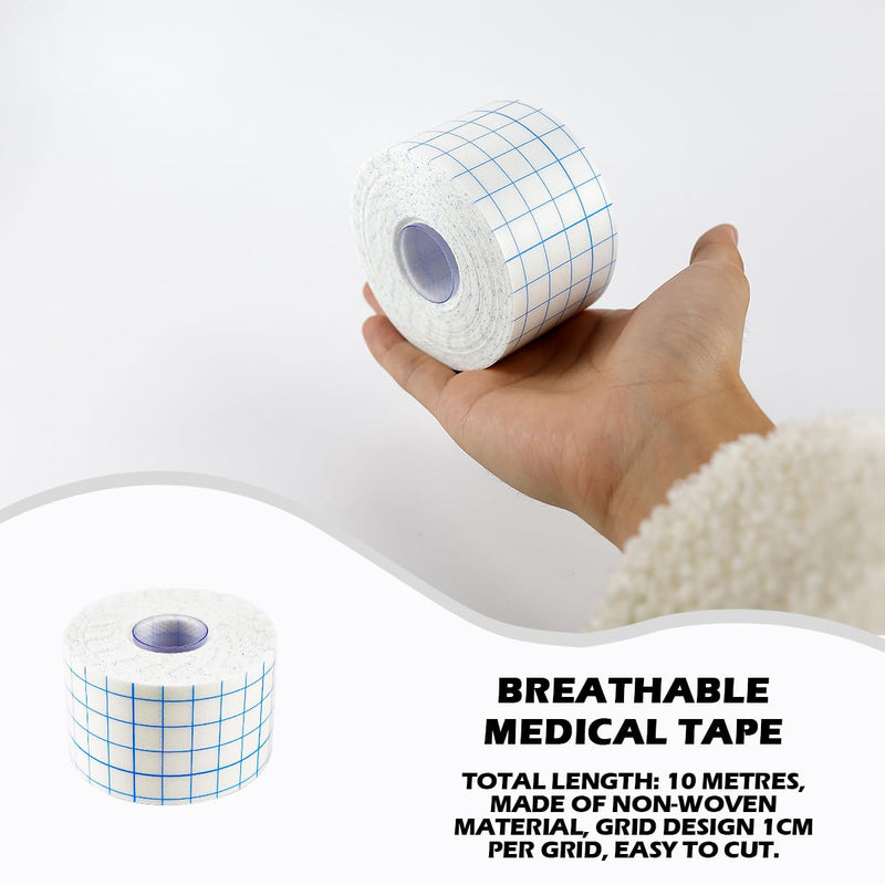 Adhesive Bandage Tape Breathable Non-Woven Tape Medical Dressing Wound Fixation Bandage Cuttable Adhesive Cloth Tape,5CMx10M 5CMx10M