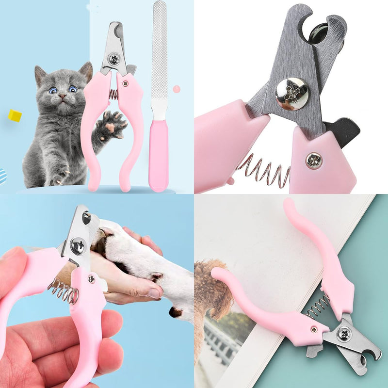 [Australia] - 10PCS Cat & Dog Grooming Kit, Self-Cleaning Brush Removes Loose Hair, Pet Bath Brush, Massage Glove, Nail Clipper, Flea Comb 10PCS 