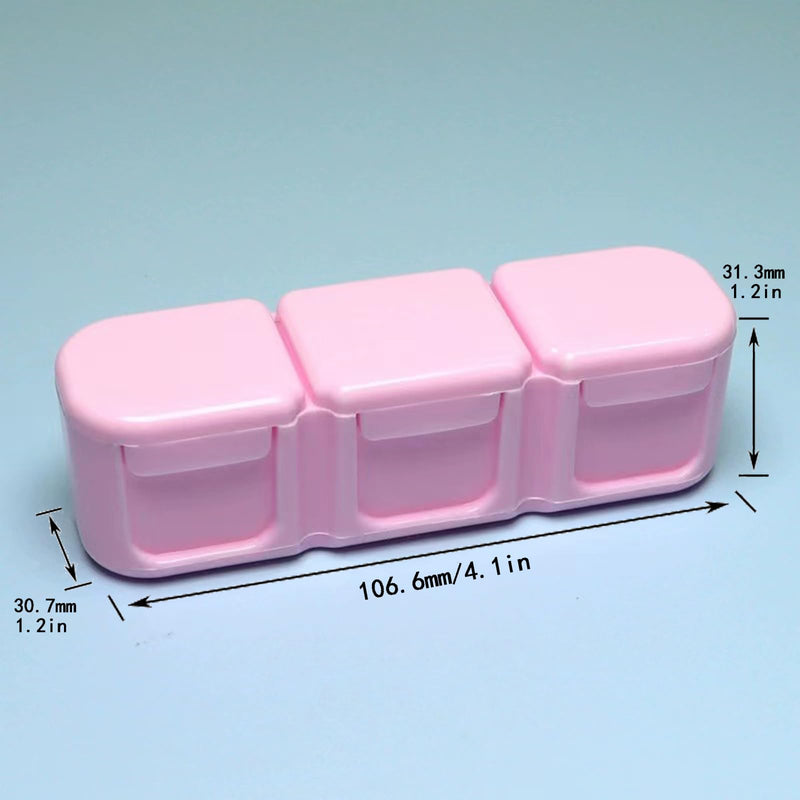3 Pieces Pill Organizer, 3 Timer Daily Moisture Proof Pill Box Pocket Purse Portable Travel Vitamin Container Medicine Case 3pcs 3 Timer Daily Pill Case