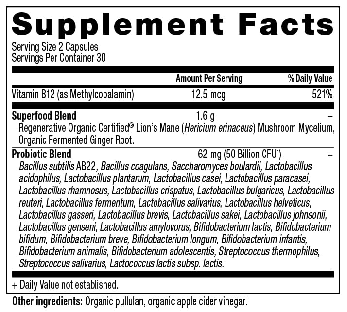 Ancient Nutrition Regenerative Organic Certified Extra Strength Probiotics 60 Count