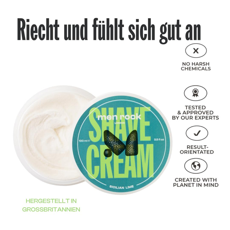 [Australia] - Men Rock Shaving Cream - Sicilian Lime, Refreshing & Hydrating, 100ml Sicilian Lime 