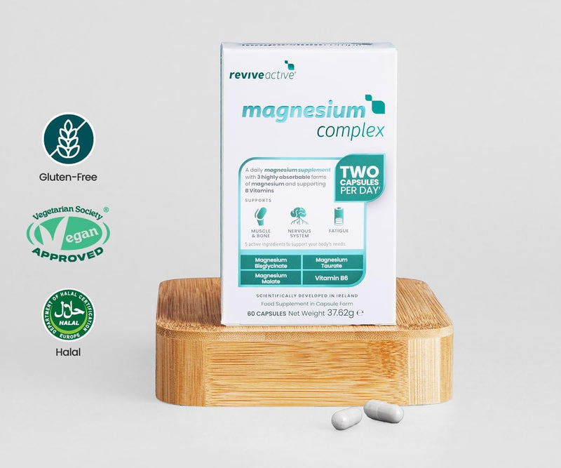 Revive Active Magnesium Supplement 3-in-1 Complex - Magnesium Glycinate (Bisglycinate), Taurate and Malate - Supports Fatigue, Nervous System, Muscles & Bones - 60 Count