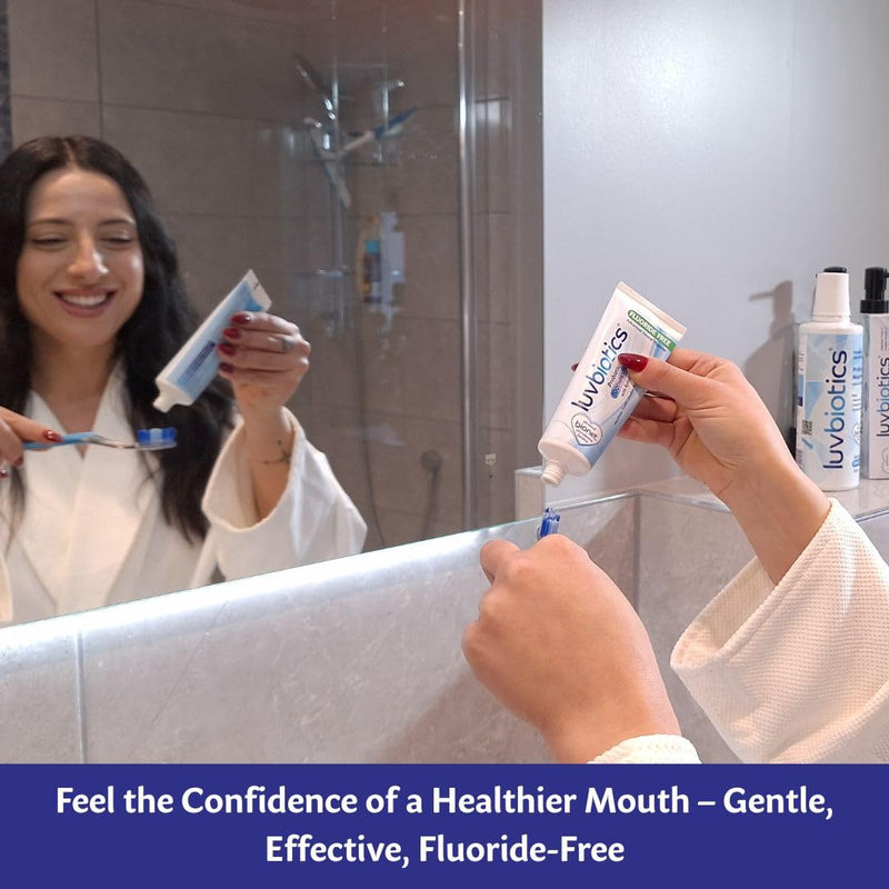 [Australia] - Luv Biotics Fluoride Free Whitening Toothpaste with Oral Probiotics, Xylitol & Aloe Vera for Fresh Breath,Cavity Protection & Oral Care - 75ml 